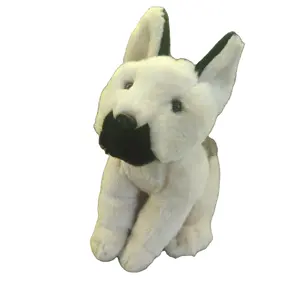Mainan mewah anjing simulasi kualitas tinggi mainan hewan boneka binatang seperti hidup boneka hewan lembut Bull Terrier boneka Peluche hewan boneka mewah