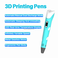 Perlengkapan Printer Mini layar Lcd pena cetak 3d desain ramah pena cetak 3d dengan plastik dan stensil