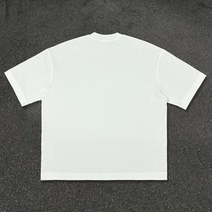 High Quality <b>White</b> Round Neck T-Shirts 250gsm Heavyweight Cotton Oversized <b>Tee</b> Shirt Streetwear Boxy <b>Plain</b> T Shirts for Men - Product Image 2