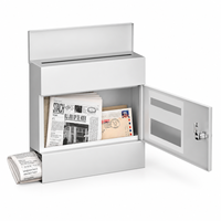 Boîte aux lettres murale moderne en métal pour extérieur, étanche, antivol, antirouille, avec compartiment à journaux, design autoportant, finition poudrée