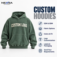 Hoodie surdimensionné vert délavé vintage personnalisé en gros avec motif graphique lettres cintrées en coton épais pour streetwear – Fabricant