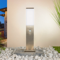 Lampe de pelouse carrée moderne douille E27 abat-jour étanche en acier inoxydable IP54 LED pour éclairage paysager de cour extérieure