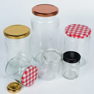 Custom Label 50ml 100ml 200ml 500ml Glass Jam Jar With Deep Metal Lids