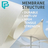 Tissu 100% PP écologique à motif géométrique abstrait, poids lourd (700-800g/m), 1000D 30x30 tissé pour structure membranaire