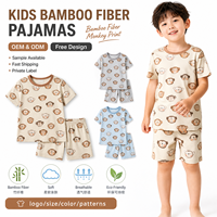 Ensemble de vêtements pour garçons imprimés personnalisés pour l'été, pyjama court en bambou pour enfants, vêtements de nuit écologiques pour enfants