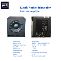 Sistema de Sonido Activo 2.1, Conjunto Completo PA, Altavoz de Rango Completo Doble de 5 Pulgadas, Subwoofer Activo Individual de 12 Pulgadas, 1200W, Madera