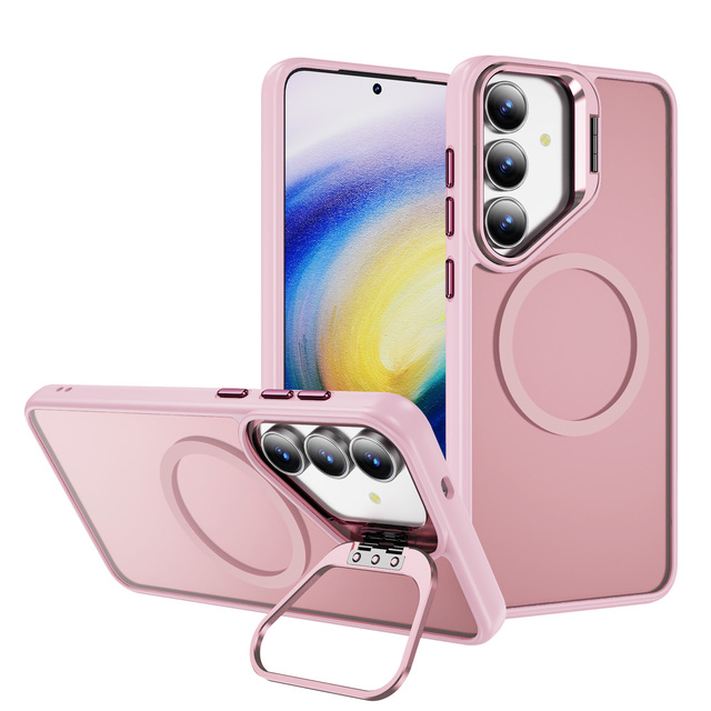 Wholesale Magnetic Shockproof Phone Case With Camera Frame Kickstand Support Wireless Charging for iPhone 11-17Pro Max & Samsung