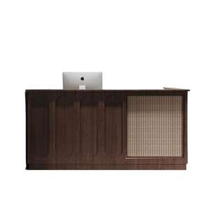 Moderno retrò cabina di accoglienza in legno massello stile coreano nuovo significato negozio di abbigliamento Reception con antico Rattan Bar - Product Image 5