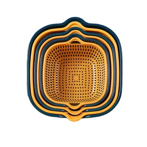 Fruit And Vegetable Drain Basket Set Double Layer PP Material Large Size Kitchen Washing Basin Colander Strainer - Product Image 3