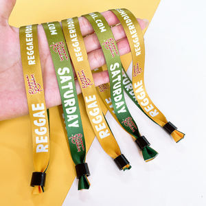 Pulseras Tejidas Personalizadas con Cierre Deslizante para Conciertos y Propaganda, Pulseras de Tela Lisa Bordadas para Parejas - Product Image 4