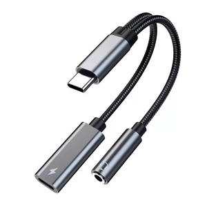 2 Trong 1 <span class=keywords><strong>USB</strong></span> Loại <span class=keywords><strong>C</strong></span> Để 3.5 Mm AUX Jack AUX Âm Thanh Headphone <span class=keywords><strong>Adapter</strong></span> Splitter 60W Nhanh Chóng Sạ<span class=keywords><strong>c</strong></span> Chuyển Đổi - Product Image 1
