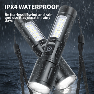 Chiến thuật đèn pin 30W LED Side COB ánh sáng màu đỏ hợp kim nhôm có thể sạc lại 1200mAh Zoomable Torch ngoài trời khẩn cấp ánh sáng đèn flash - Product Image 6