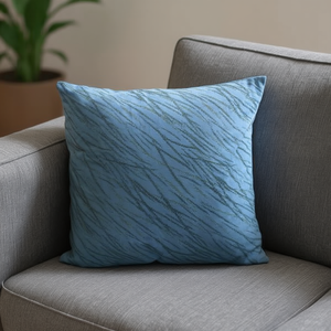 Cojín de tela de gamuza a rayas Antelina, color azul pavo real, 45*45 cm, cojines y almohadas para asiento - Product Image 2