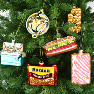 Factory Wholesale Hand-painted 2026 Luxury Christmas Decoration Supplies Food <b>Glass</b> Ornaments Pendant - Product Image 1