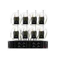Vason 8801 – Un récepteur, huit microphones sans fil portables, micro-cravate, micro col de cygne, micro canon court pour conférence, piles AA