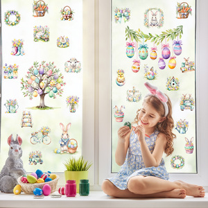 Autocollant <span class=keywords><strong>mural</strong></span> et film de fenêtre C61 Lapin de Pâques, double face, coloré, design moderne et simple, pour fenêtre, mur, réfrigérateur, porte - Product Image 5