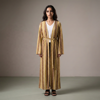 Robe longue élégante et modeste pour soirée, coupe droite, manches longues, style kaftan, pour femme, collection 2026