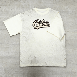 Camiseta de Hombre al por Mayor con Logotipo Personalizado, 100% Algodón, Estilo Urbano, Patrón de Letras, Tejido Liso Teñido, 250g, Vintage - Product Image 5