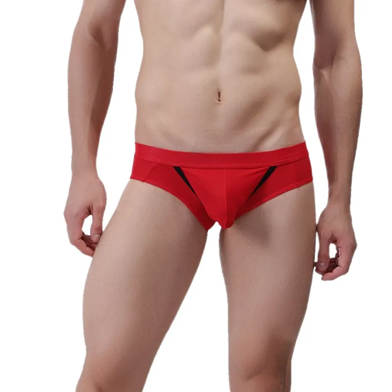 Cuecas boxer sexy de nylon com abertura personalizada, com ovo de arma, roupa íntima separada para homens