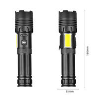 Lampe torche LED tactique portable rechargeable USB-C avec zoom pour extérieur