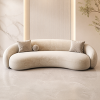 Ensemble de canapés modulaires incurvés modernes YUANCHANG, revêtement en velours, pieds en acier inoxydable, canapé-lit pour salon de villa