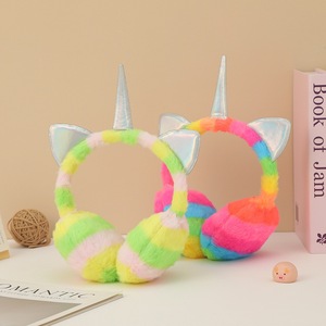 <span class=keywords><strong>Cache</strong></span>-oreilles en fourrure de <span class=keywords><strong>licorne</strong></span> chauffante colorée pour l'hiver <span class=keywords><strong>Cache</strong></span>-oreilles de Noël pour enfants arc-en-ciel - Product Image 6