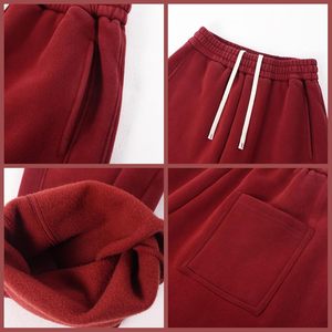 Pantalones Deportivos de Forro Polar para Hombre Keepsowing, Pantalones Casuales Holgados de Pierna Recta con Cintura Ajustable con Cordón y Bolsillos Laterales - Product Image 5