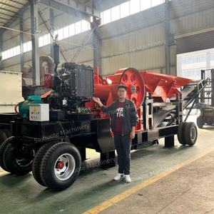 30-60tph小型モバイルジョークラッシャー完全セットポータブル一次石破砕ライン採石場採掘 - Product Image 5