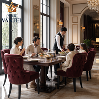 Fournisseur de meubles de restaurant de luxe Vantel, ensemble table et chaises de salle à manger modernes pour usage commercial et hôtelier
