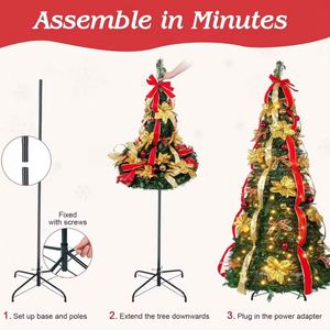 120/150/180/210cm Premium Artificial Collapsible Pop up Christmas <b>Tree</b> <b>Xmas</b> <b>Tree</b> With Full Set of Ornaments - Product Image 2