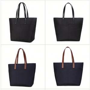 Bolsa de Tela de Algodón con Estampado Personalizado, Correa de Cuero, Diseño Personalizado, Ecológica y Reutilizable, 35X40cm - Product Image 3