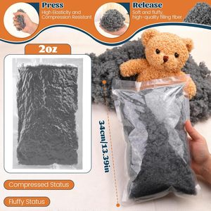 Relleno de <span class=keywords><strong>Fibra</strong></span> de 2 Onzas, Relleno de Poliéster Gris Oscuro, Relleno de <span class=keywords><strong>Fibra</strong></span> de Algodón Cálido para Manualidades de Ganchillo, Animales de Peluche DIY - Product Image 3
