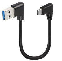 Adaptor USB Tipe C 3.0, 90 derajat USB a 3.0 ke Tipe C 0.2 pengisian cepat 6A/5A kabel USB pengisi daya sudut kiri panjang M dengan jaket PVC