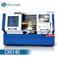 Mesin Bubut CNC Horizontal CK6140, Otomatis, Tugas Berat, Pemotong Kayu/Logam, Motor Spindle 7.5kW, Kontrol FANUC, Pembubutan Planar