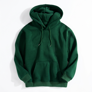 Sweat-shirt à capuche surdimensionné vert forêt pour homme, en molleton de coton épais, vierge, haute qualité, streetwear unisexe, vente en gros personnalisée - Product Image 1