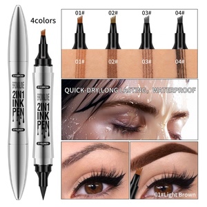 Nouveau Crayon à sourcils liquide <span class=keywords><strong>argenté</strong></span> à double tête de luxe Eyeliner 2 en 1 Crayon à sourcils à l'eau à quatre fourchettes naturelles imperméables - Product Image 2