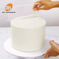 AK 2 pièces/ensemble disques à gâteaux en acrylique en forme de fleur, bord de gâteau, grattoir à crème lisse, outils de décoration de mariage