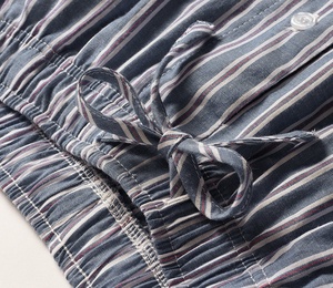 Vêtements de nuit d'été pour hommes, vêtements de détente personnalisés, <span class=keywords><strong>pyjama</strong></span> court à carreaux tissé en tissu 100% coton de luxe - Product Image 4