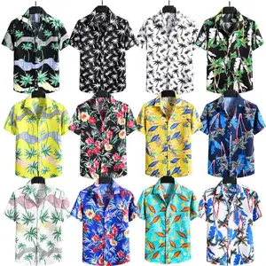 Özel yaz Hawaii gömlek Fiesta Camisa Hawaiana Algodon Para Hombre Chemise Hawaienne Aloha plaj erkek tropikal Casual gömlek