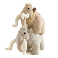 Boneka Mammoth Wol Berbulu 2 Warna Grosir, Boneka Gajah Prasejarah Lembut, Logo Kustom Seri Dinosaurus, Suvenir