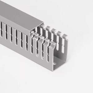 Canal de revestimiento eléctrico de <span class=keywords><strong>PVC</strong></span> gris ranurado abierto ignífugo 25*15 Conducto de alambre de plástico para instalación de cables - Product Image 4