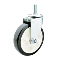 La roue de roulette noire en PVC/PU de 2.5/ 3/4/5 pouces à usage moyen avec vis peut être personnalisée Type pivotant/roue de frein