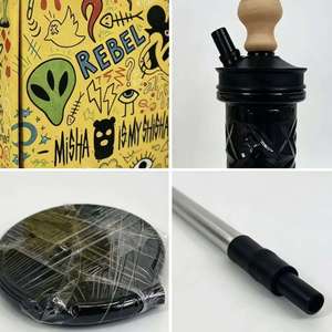 Black Lacquer Aluminum <b>Hookah</b> Set Modern Shisha <b>Pipe</b> with Gift Box Bowl Hose Bar Use - Product Image 6