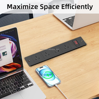 Multiprise encastrable de bureau avec 4 prises CA, interrupteur et protection contre les surcharges, prise de courant encastrée pour mobilier de bureau