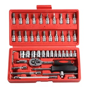 Kit de clés à douilles universelles de 46 pièces en acier au carbone pour la réparation de voitures et de motos (garantie de 12 mois) - Product Image 1
