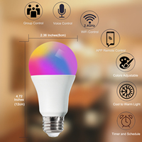 Умная Wi-Fi Светодиодная лампа A19 9 Вт RGB CCT E26 120 В 800lm приложение пульт дистанционного управления умный свет совместим для дома