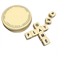 Jeu de Solitaire de Mots Croisés Alphabet Douze Lettres en Plastique Écologique Portable pour Camping et Éducation Familiale