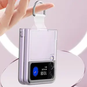 Factory Price PVC Metal Ring Clear Phone Case For Samsung Galaxy Z Flip 4 5G Cell Phone Cases