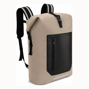 Sac à dos étanche ultraléger en TPU 35L avec fermeture roll-top - Soutien dorsal rembourré pour kayak, bateau, camping, pêche, voyage (Gris) - Product Image 1