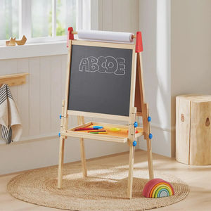 حامل رسم للأطفال، ألعاب تعليمية، مجموعة لوح رسم للأطفال، لوح خشبي قابل للتعديل، سبورة مغناطيسية، حامل ورق رسم - Product Image 1